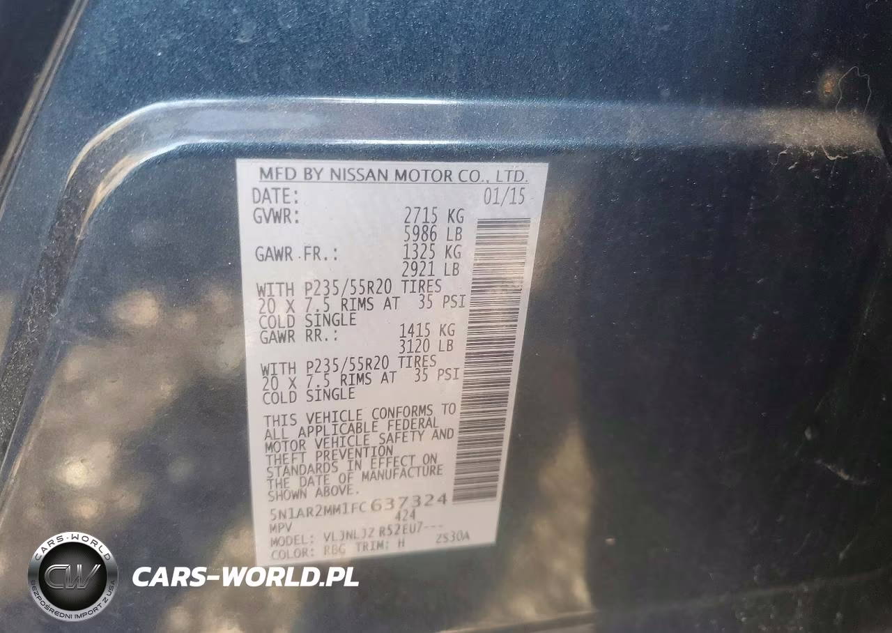 2015 Nissan Pathfinder Platinum VIN:5N1AR2MM1FC637324 - 13