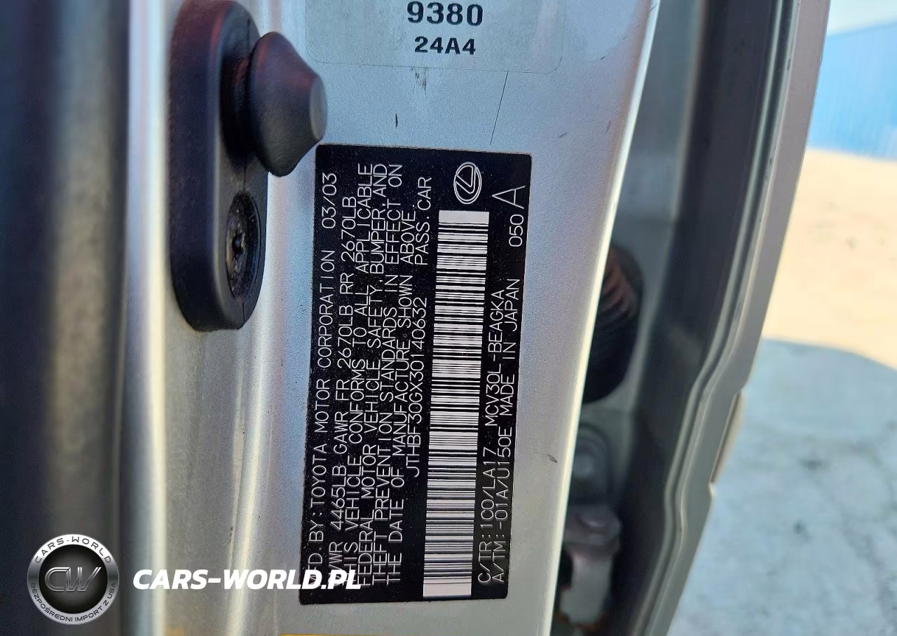 2003 Lexus Es 300 VIN:JTHBF30GX30140632 - 12