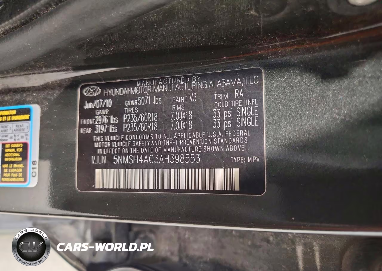2010 Hyundai Santa Fe Se VIN:5NMSH4AG3AH398553 - 13