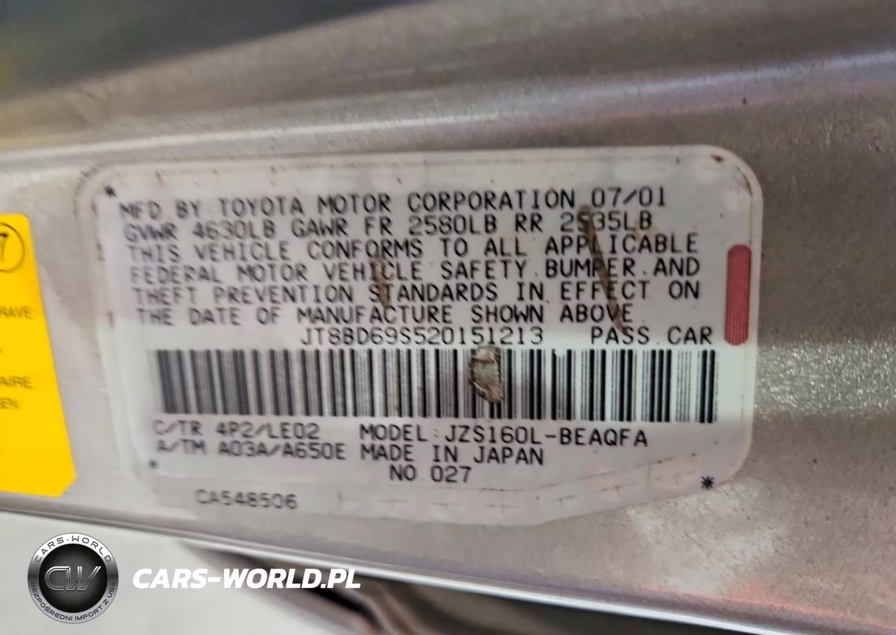 2002 Lexus Gs 300 VIN:JT8BD69S520151213 - 12
