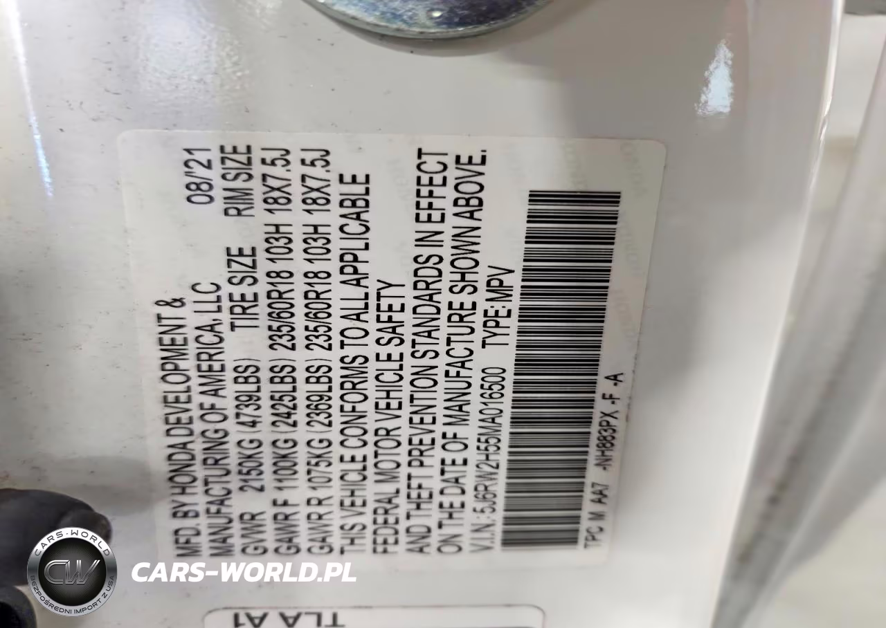 2021 Honda Cr-V Ex VIN:5J6RW2H55MA016500 - 13
