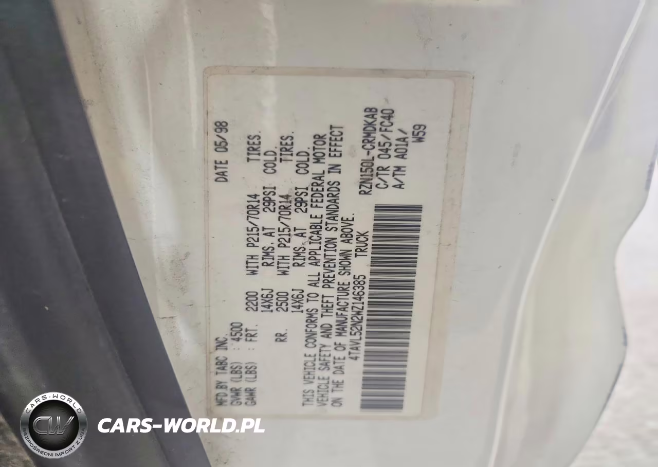 1998 Toyota Tacoma Xtracab VIN:4TAVL52N2WZ146385 - 12