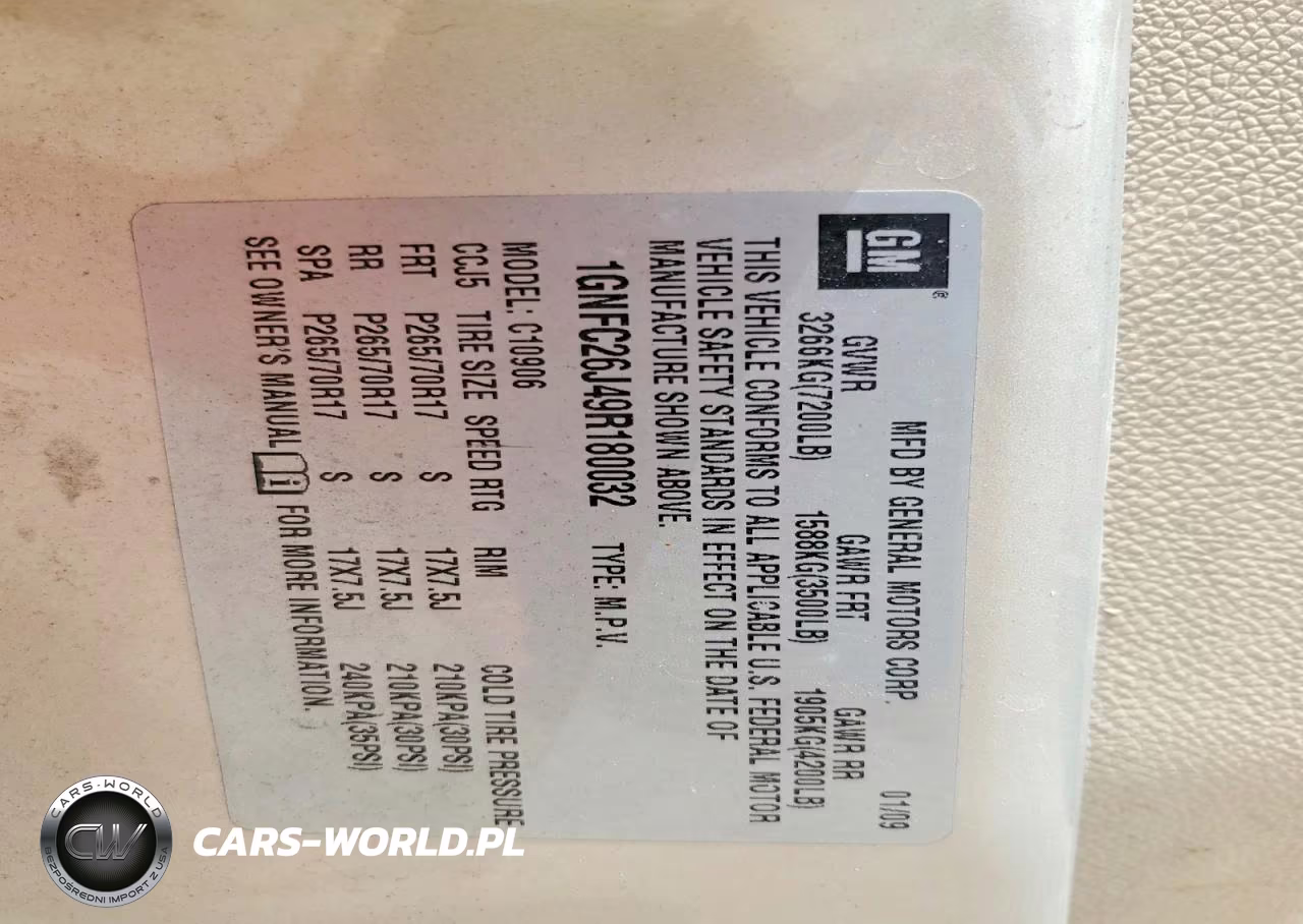 2009 Chevrolet Suburban 1500 Lt2 VIN:1GNFC26J49R180032 - 13