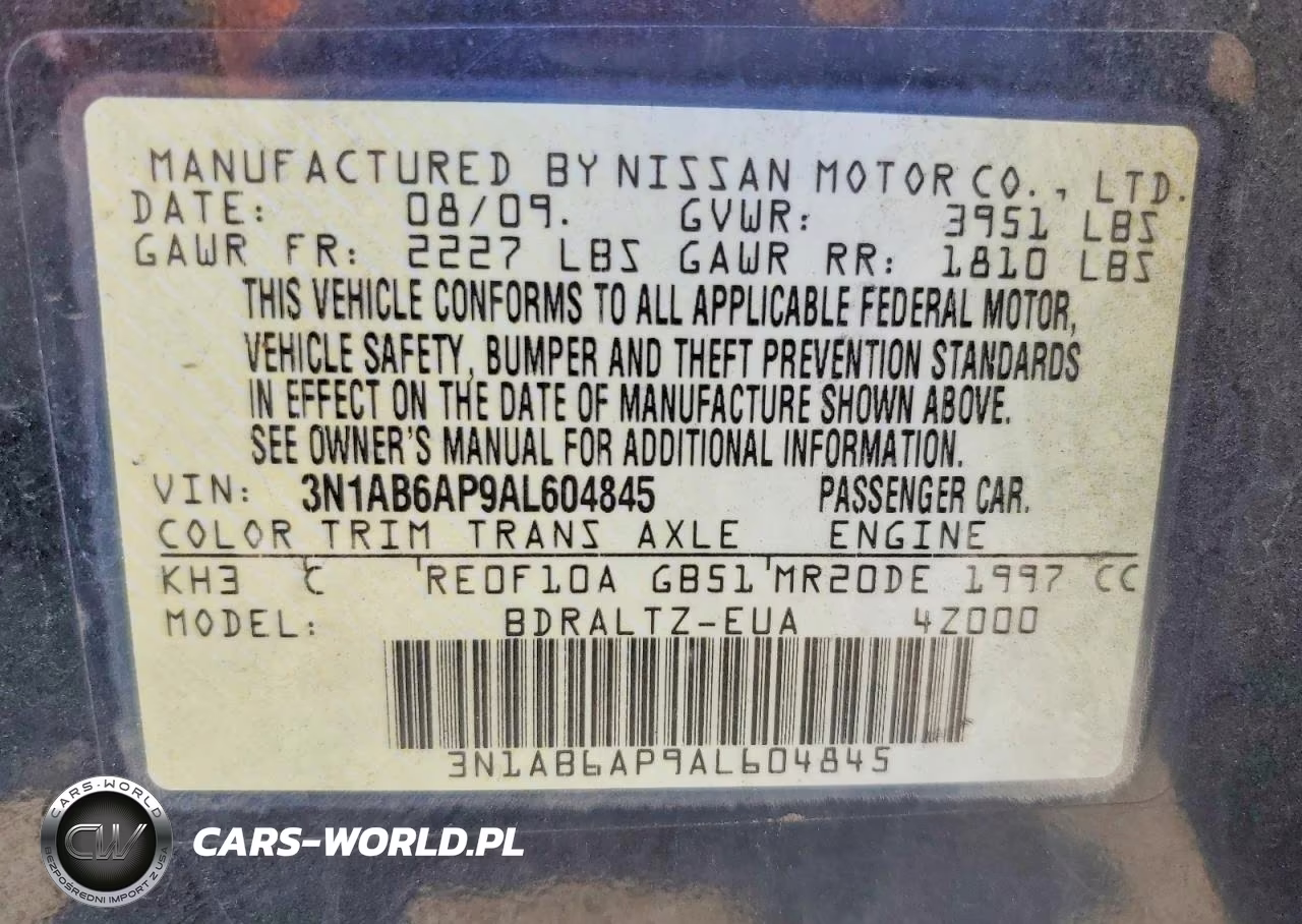 2010 Nissan Sentra 2.0 VIN:3N1AB6AP9AL604845 - 12