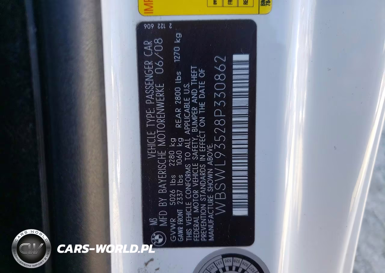 2008 BMW M3 VIN:WBSWL93528P330862 - 12