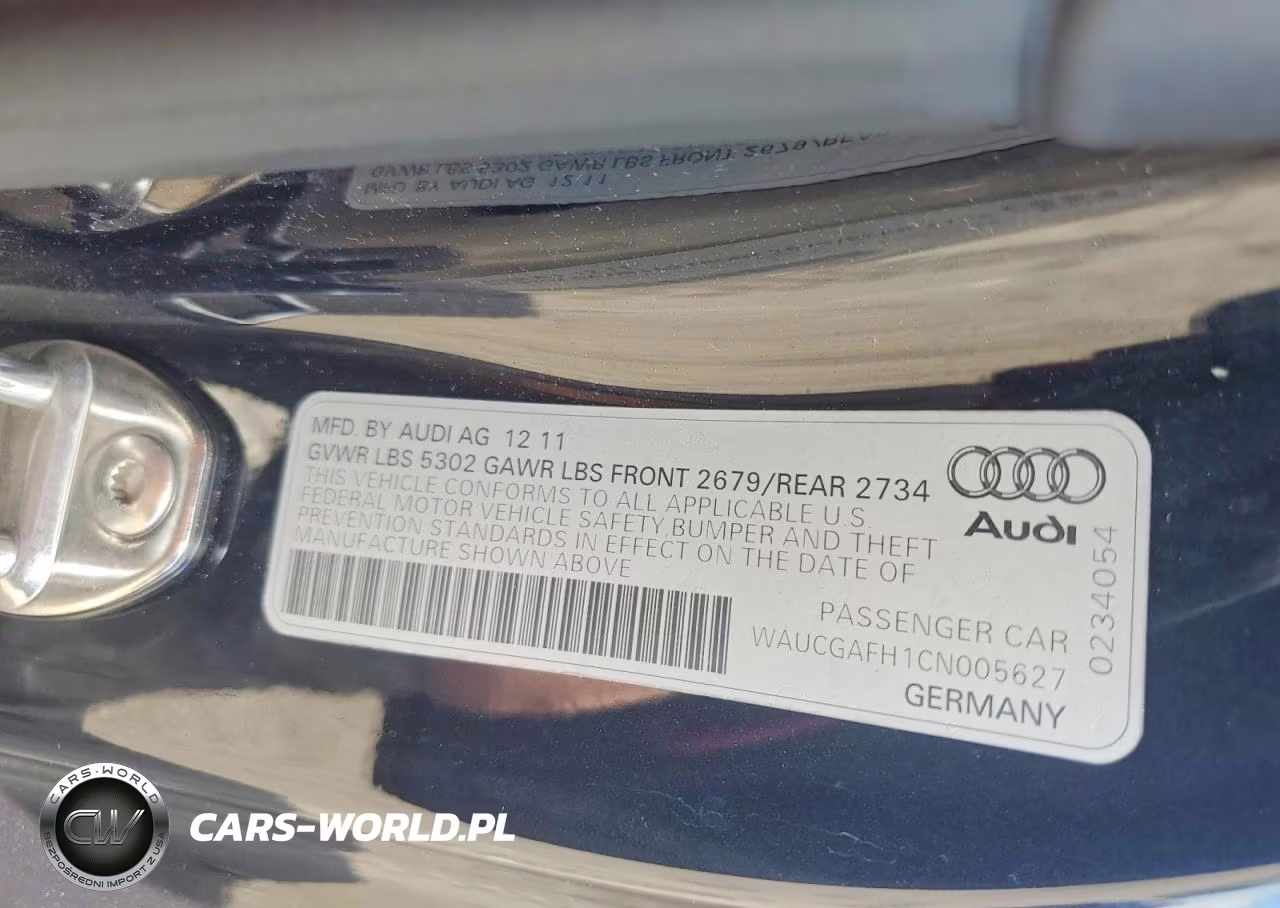 2012 Audi S5 Premium Plus VIN:WAUCGAFH1CN005627 - 13