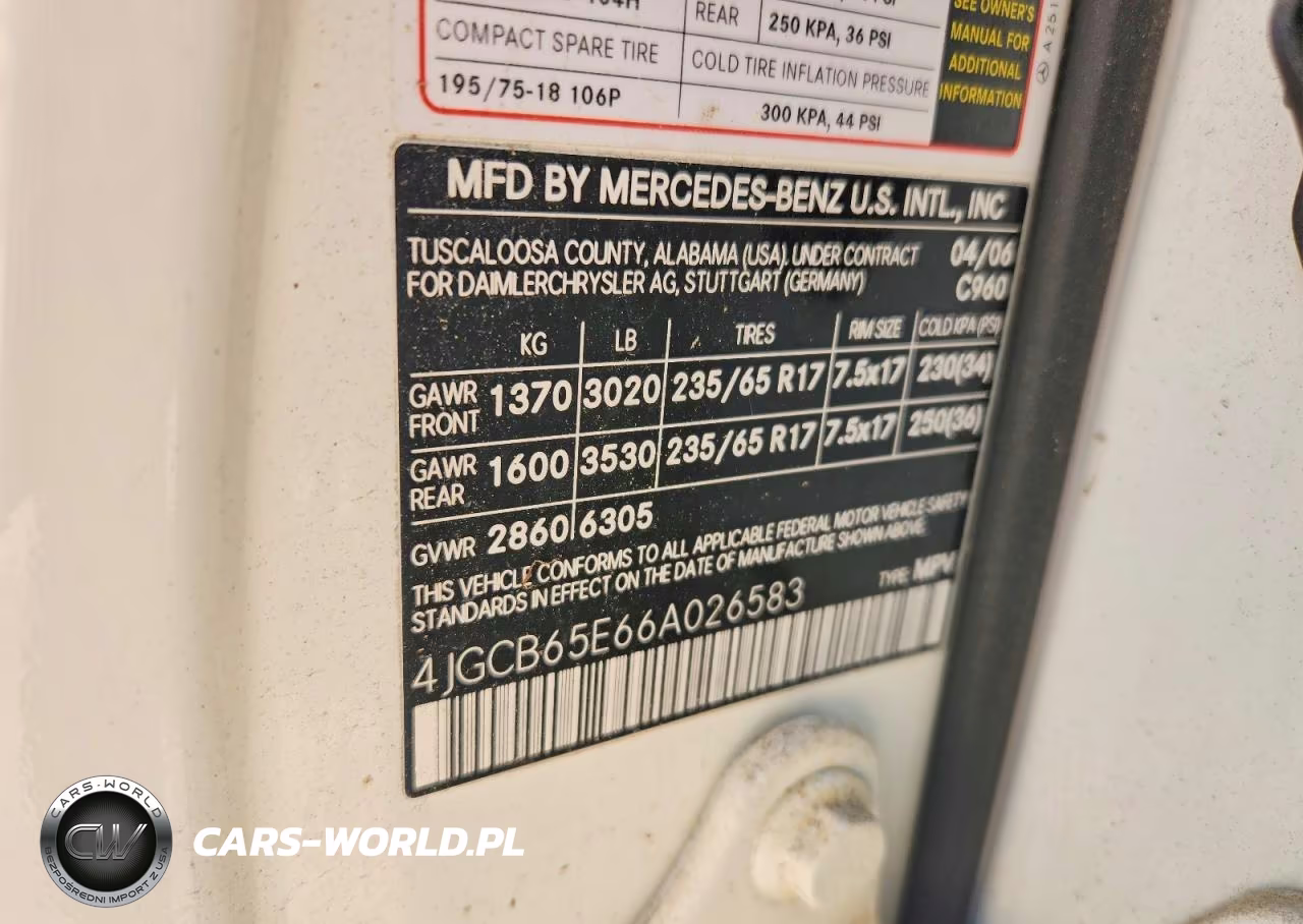 2006 Mercedes-Benz R 350 VIN:4JGCB65E66A026583 - 12