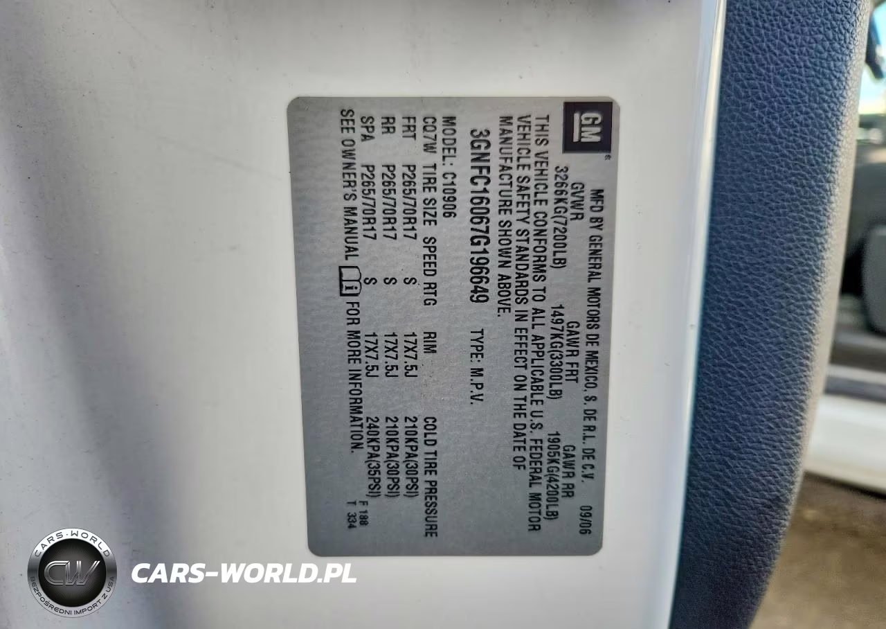 2007 Chevrolet Suburban C1500 VIN:3GNFC16067G196649 - 13