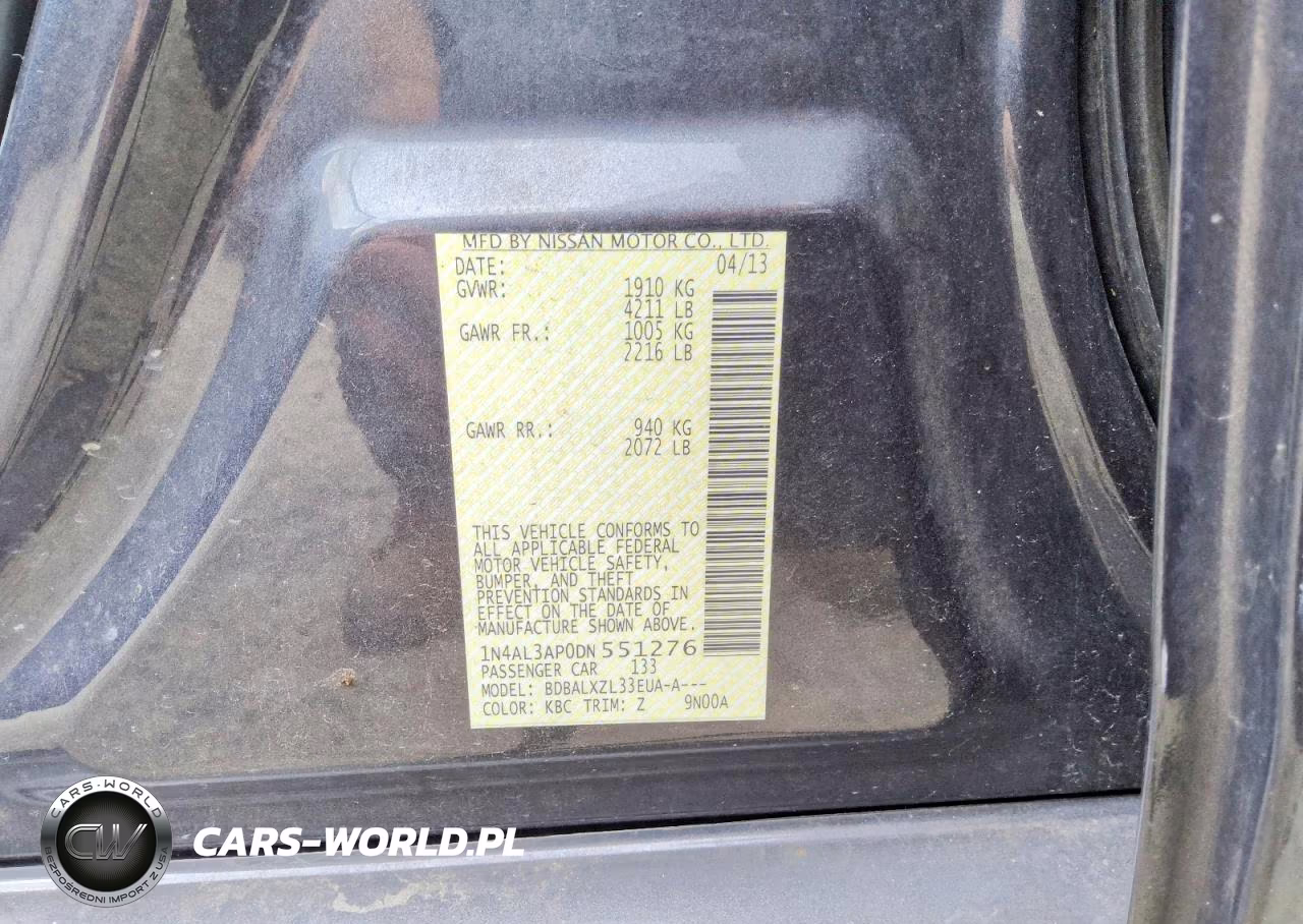 2013 Nissan Altima 2.5 Sl VIN:1N4AL3AP0DN551276 - 12