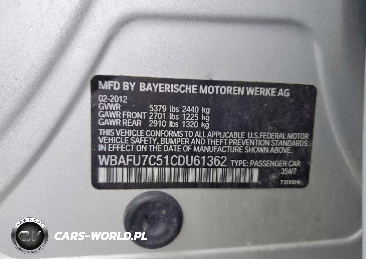 2012 BMW 535 Xi VIN:WBAFU7C51CDU61362 - 13