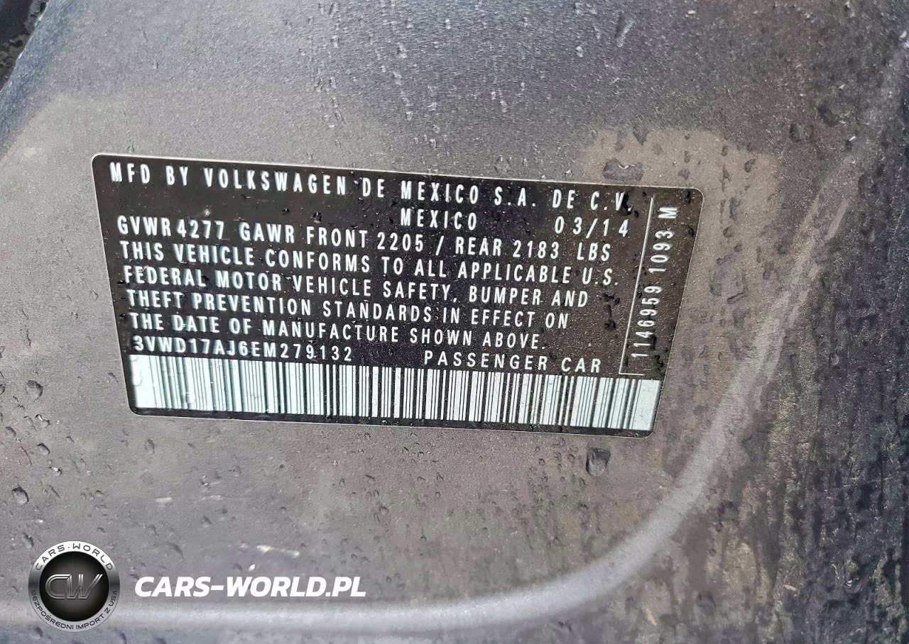 2014 Volkswagen Jetta Se VIN:3VWD17AJ6EM279132 - 12