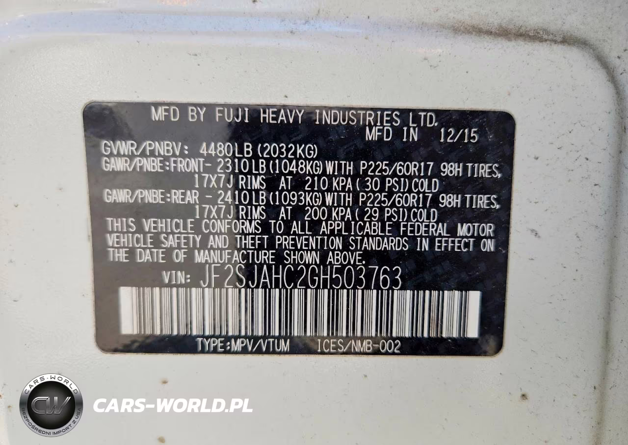 2016 Subaru Forester 2.5I Limited VIN:JF2SJAHC2GH503763 - 13
