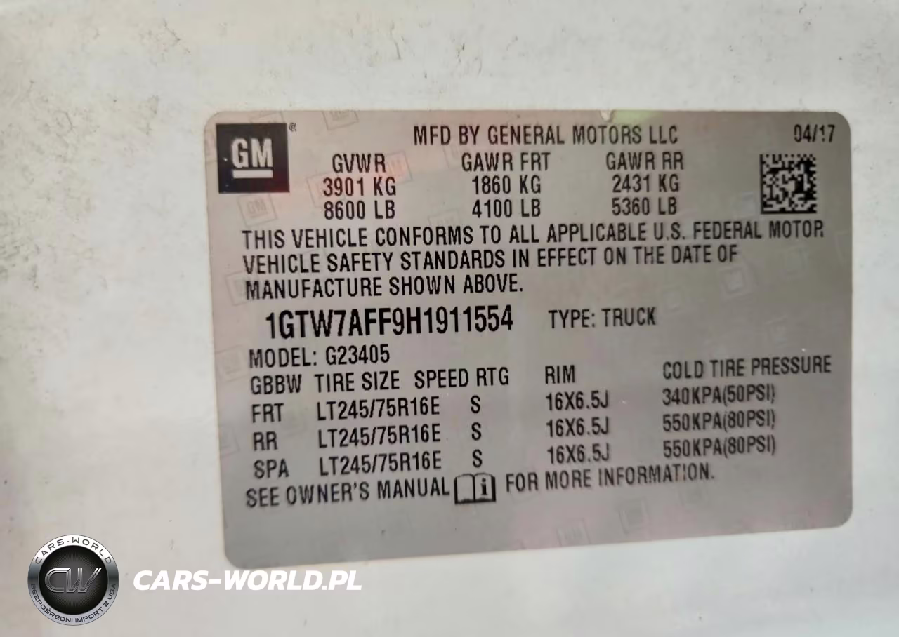 2017 GMC Savana Utility - Service Van VIN:1GTW7AFF9H1911554 - 13