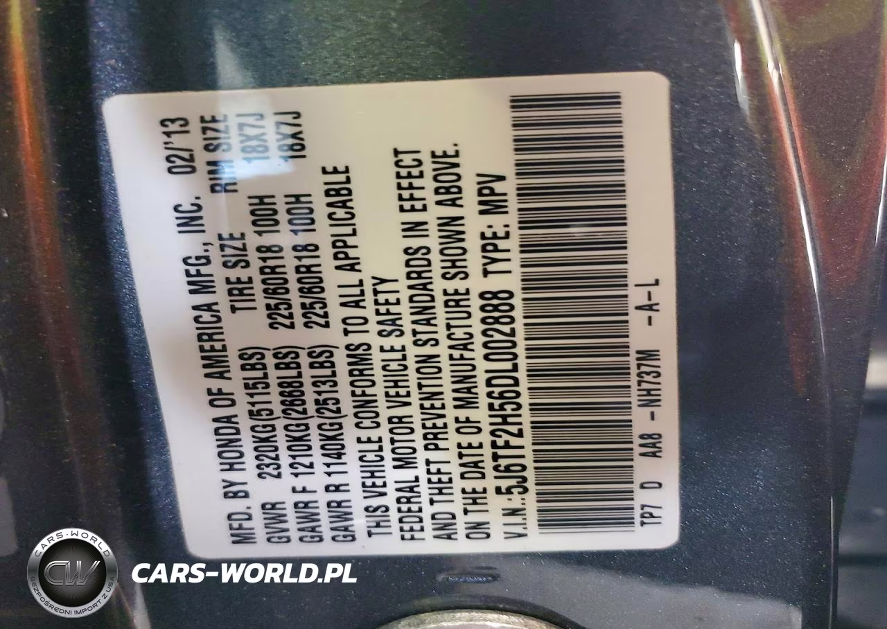 2013 Honda Crosstour Exl VIN:5J6TF2H56DL002888 - 13
