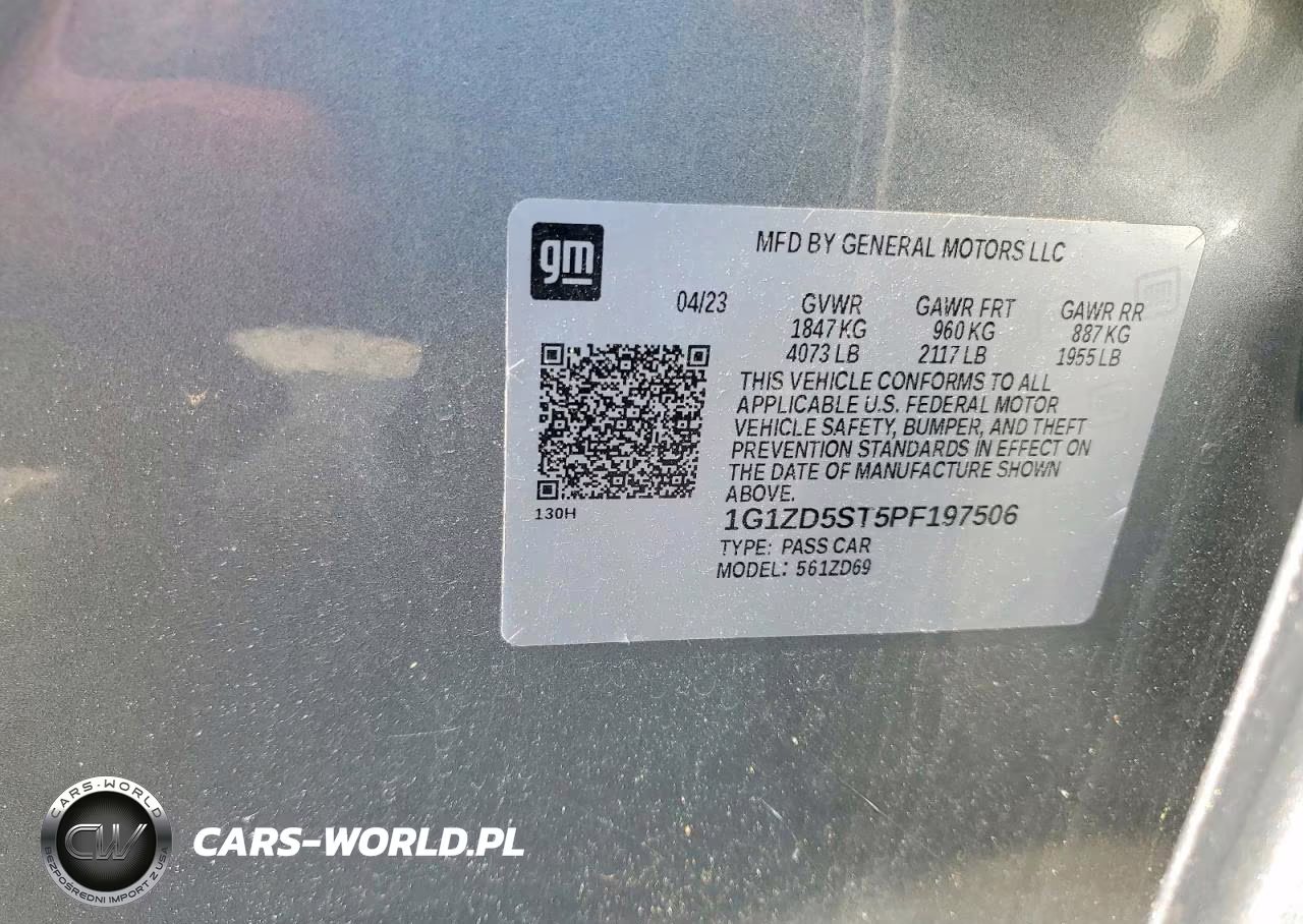 2023 Chevrolet Malibu Lt VIN:1G1ZD5ST5PF197506 - 13