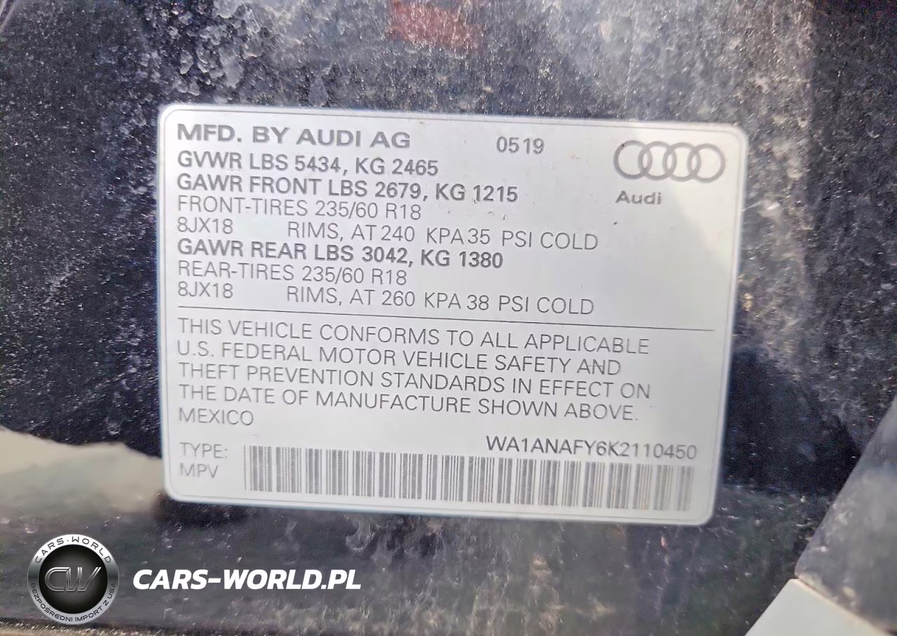 2019 Audi Q5 Premium VIN:WA1ANAFY6K2110450 - 13