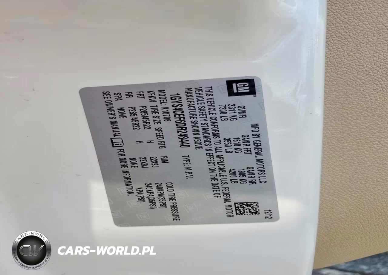 CADILLAC ESCALADE P VIN:1GYS4CEF6DR248440 - 13