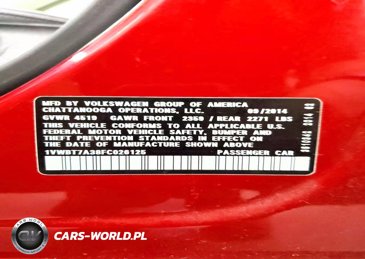 2015 Volkswagen Passat Se VIN:1VWBT7A38FC026125 - 13