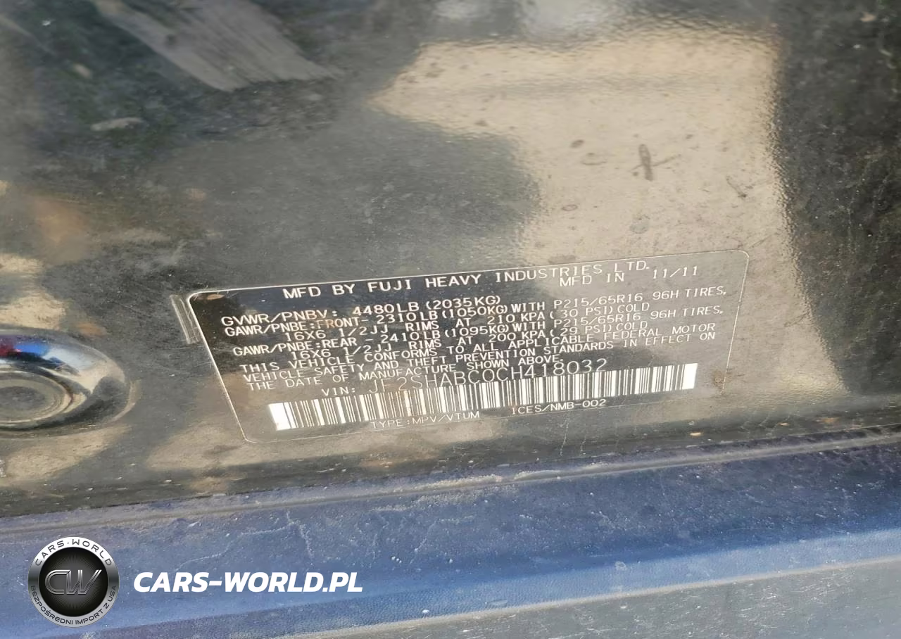 2012 Subaru Forester 2.5X VIN:JF2SHABC0CH418032 - 13