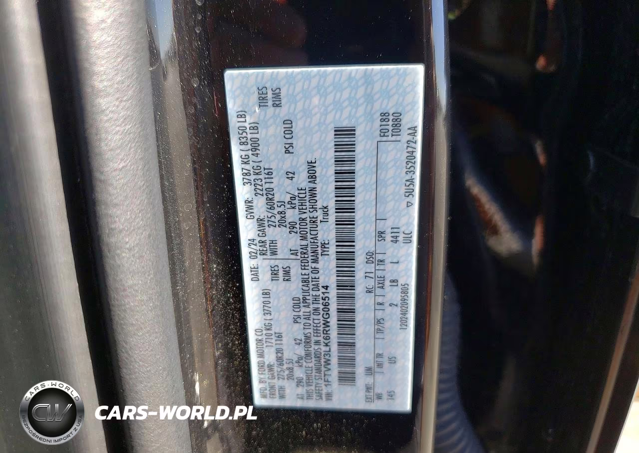2024 Ford F150 Lightning Xlt VIN:1FTVW3LK6RWG06514 - 13