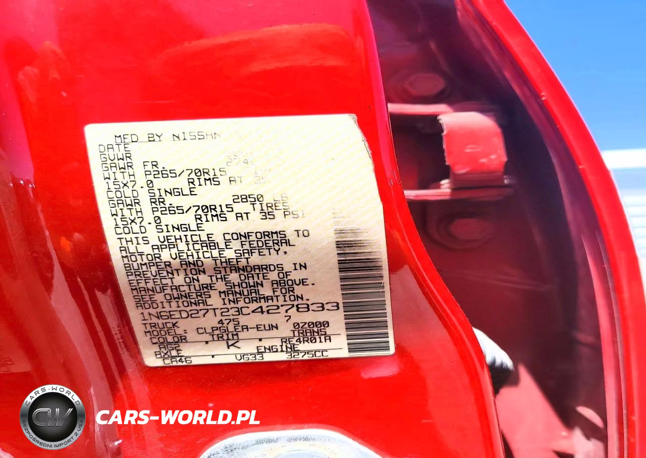 2003 Nissan Frontier Xe-V6 VIN:1N6ED27T23C427833 - 13