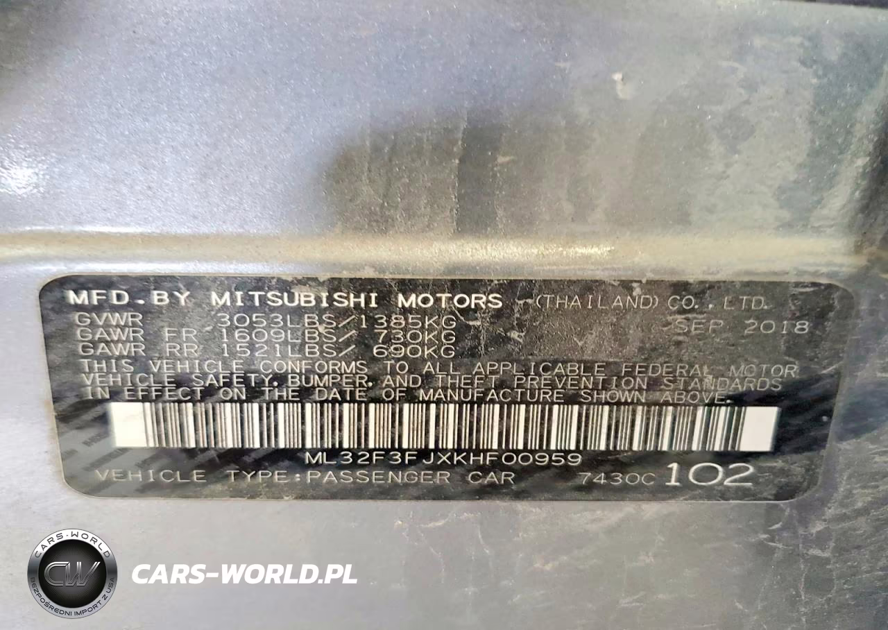 2019 Mitsubishi Mirage G4 Es VIN:ML32F3FJXKHF00959 - 13