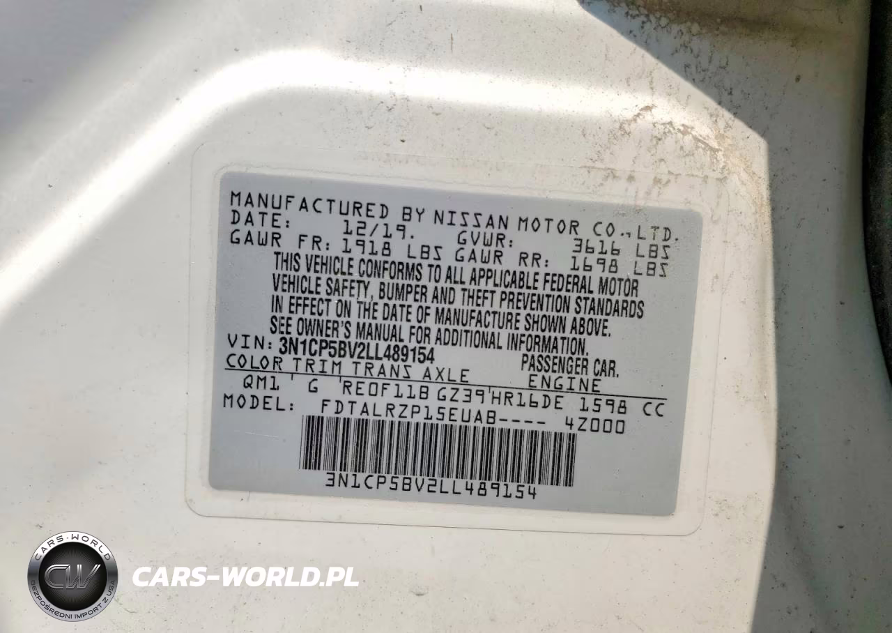 2020 Nissan Kicks S VIN:3N1CP5BV2LL489154 - 13