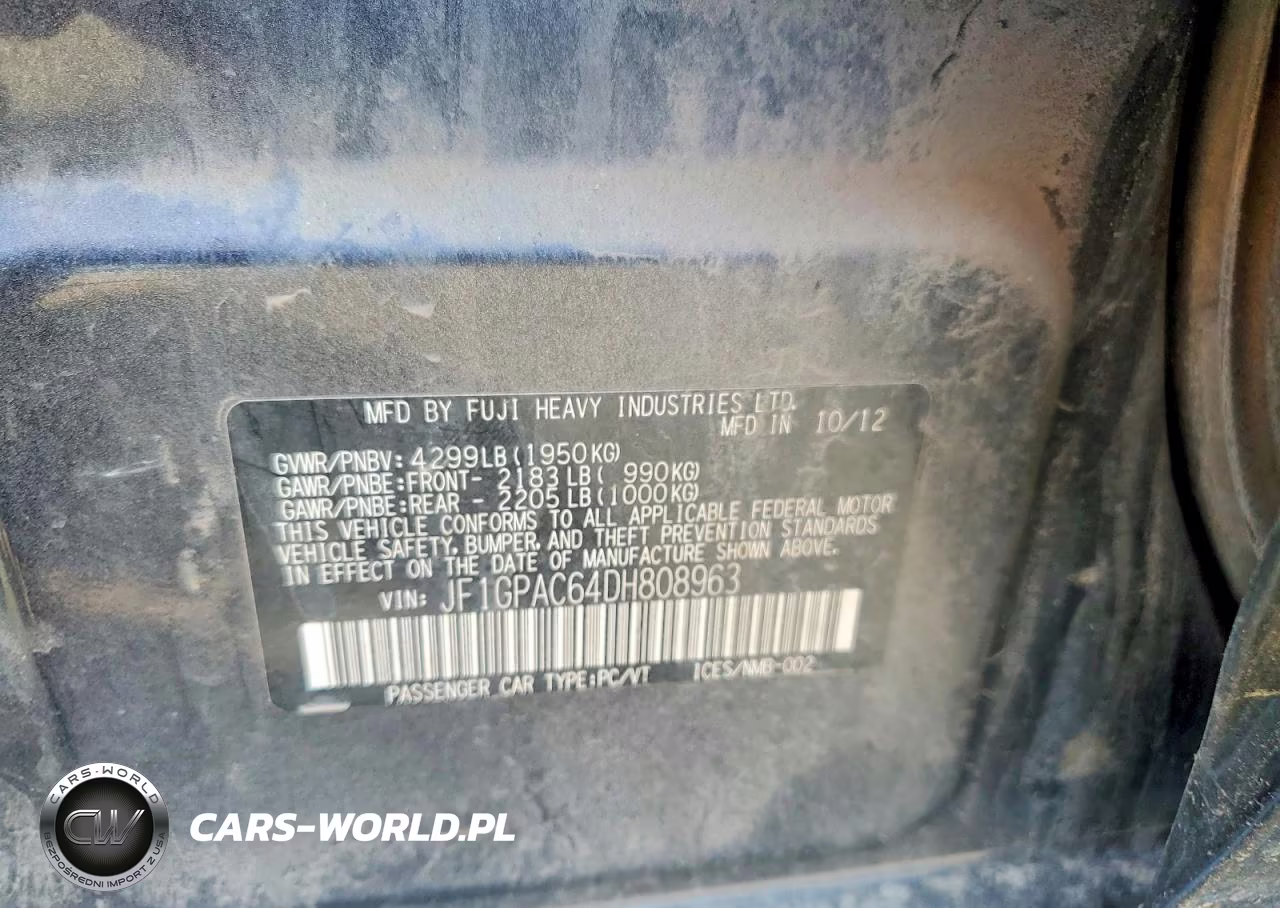 2013 Subaru Impreza Premium VIN:JF1GPAC64DH808963 - 13