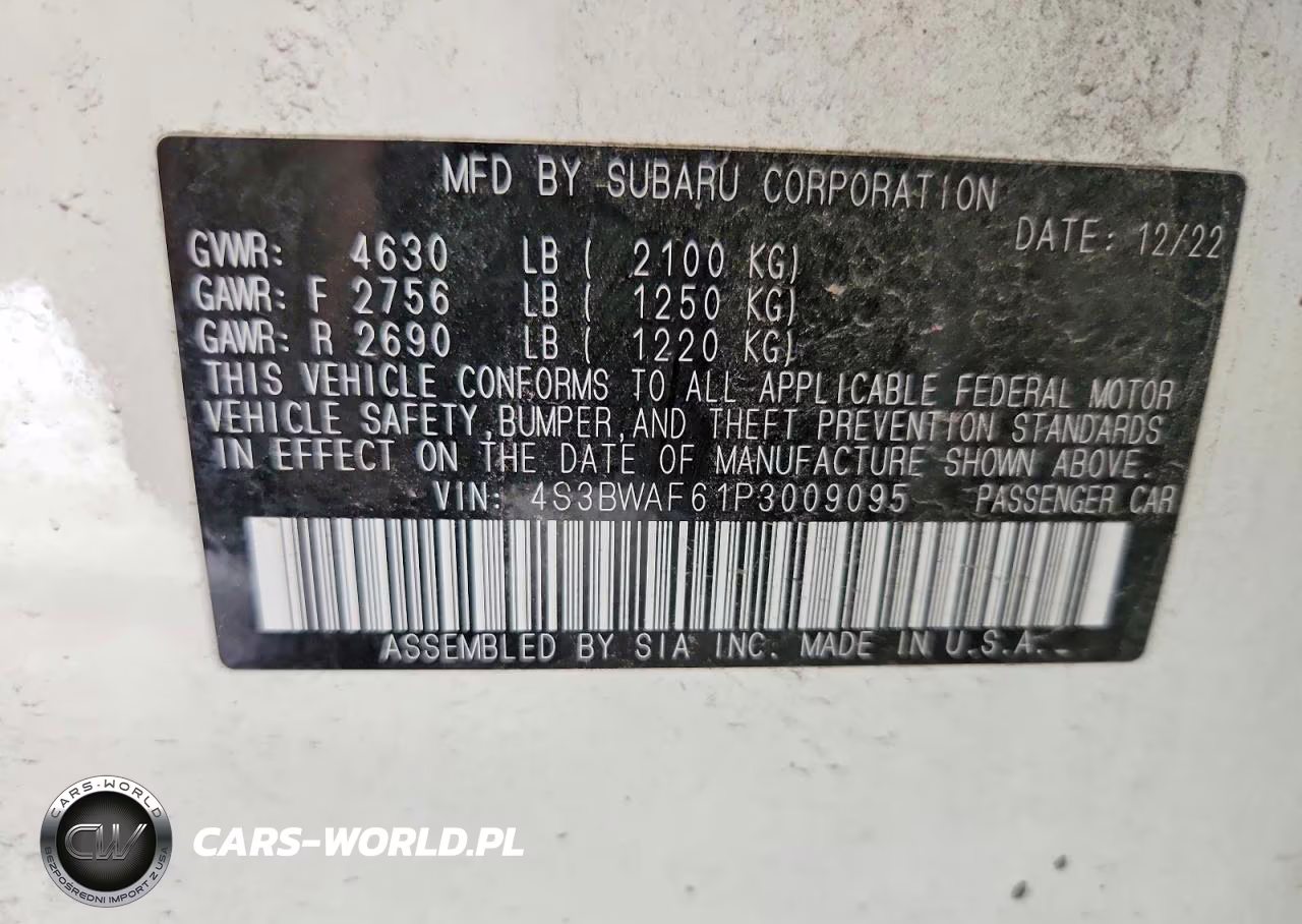 2023 Subaru Legacy Premium VIN:4S3BWAF61P3009095 - 13