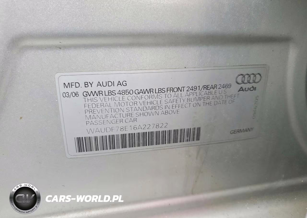 2006 Audi A4 2.0T Quattro VIN:WAUDF78E16A227822 - 12