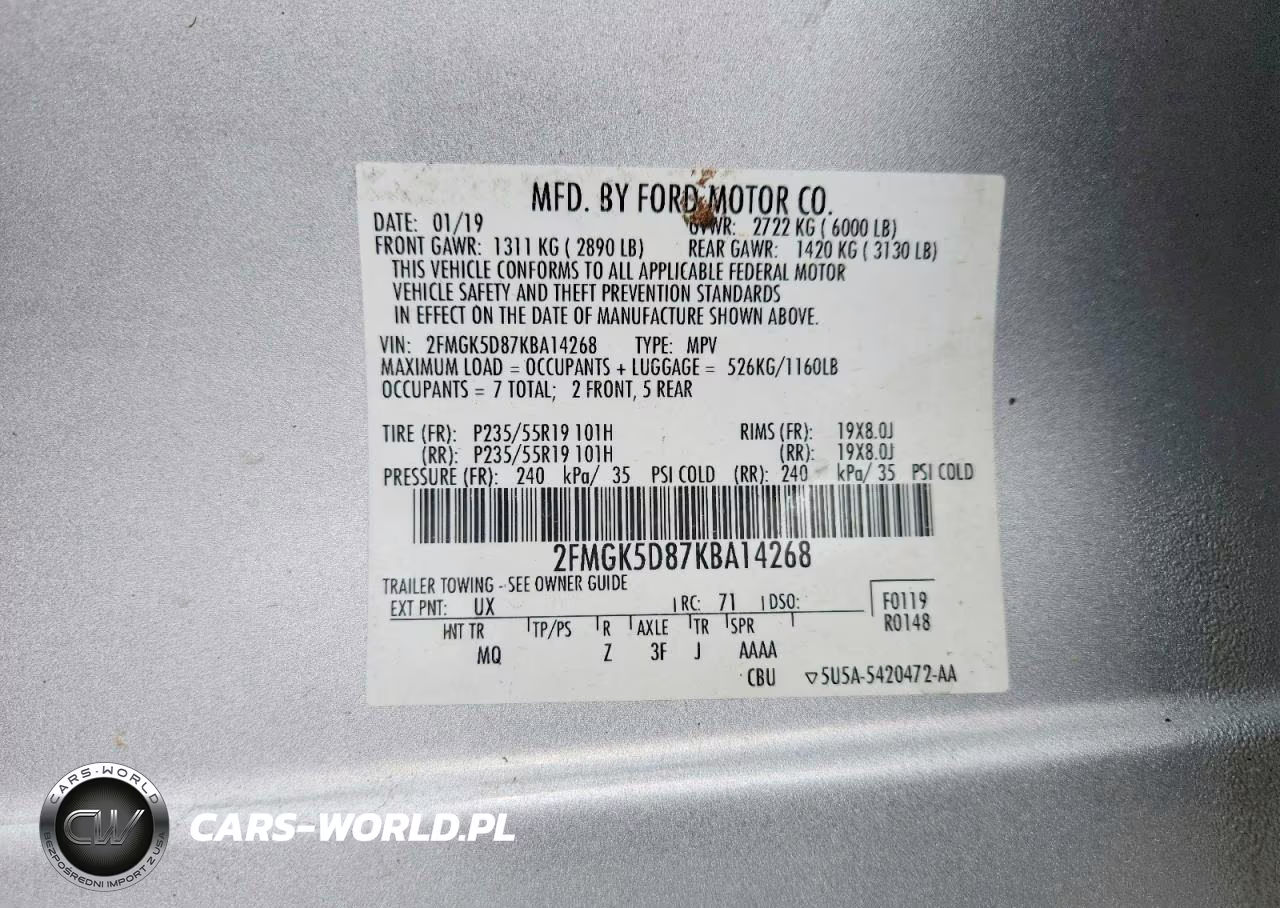 2019 Ford Flex Limited VIN:2FMGK5D87KBA14268 - 13