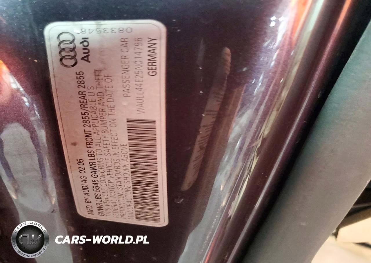 2005 Audi A8 4.2 Quattro VIN:WAULL44E25N014796 - 12