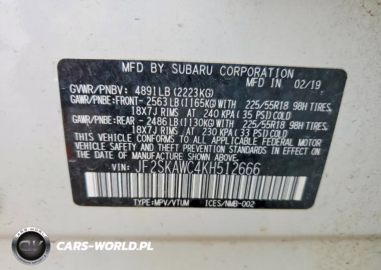 2019 Subaru Forester Touring VIN:JF2SKAWC4KH512666 - 13