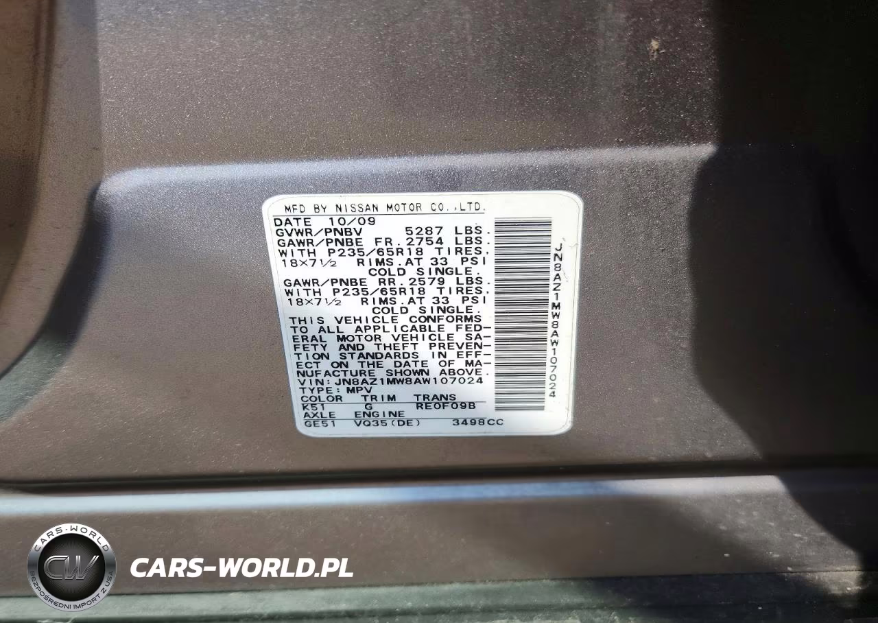 2010 Nissan Murano S VIN:JN8AZ1MW8AW107024 - 13