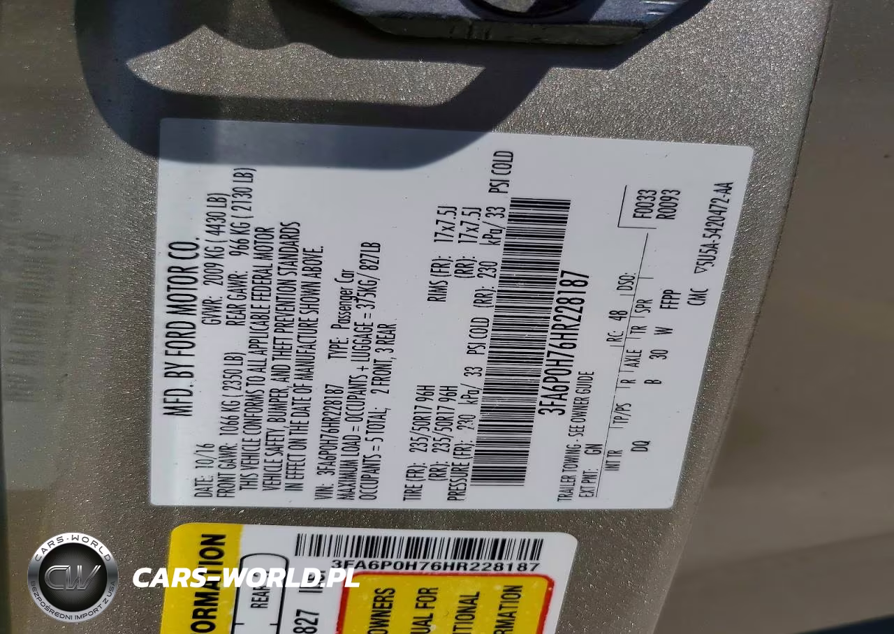 2017 Ford Fusion Se VIN:3FA6P0H76HR228187 - 12