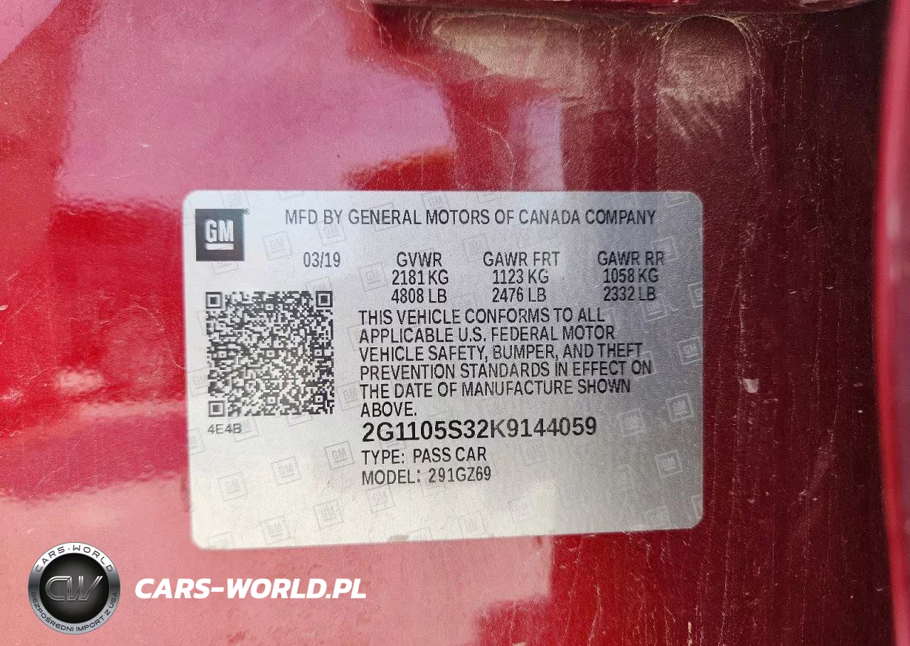 2019 Chevrolet Impala Premier VIN:2G1105S32K9144059 - 13