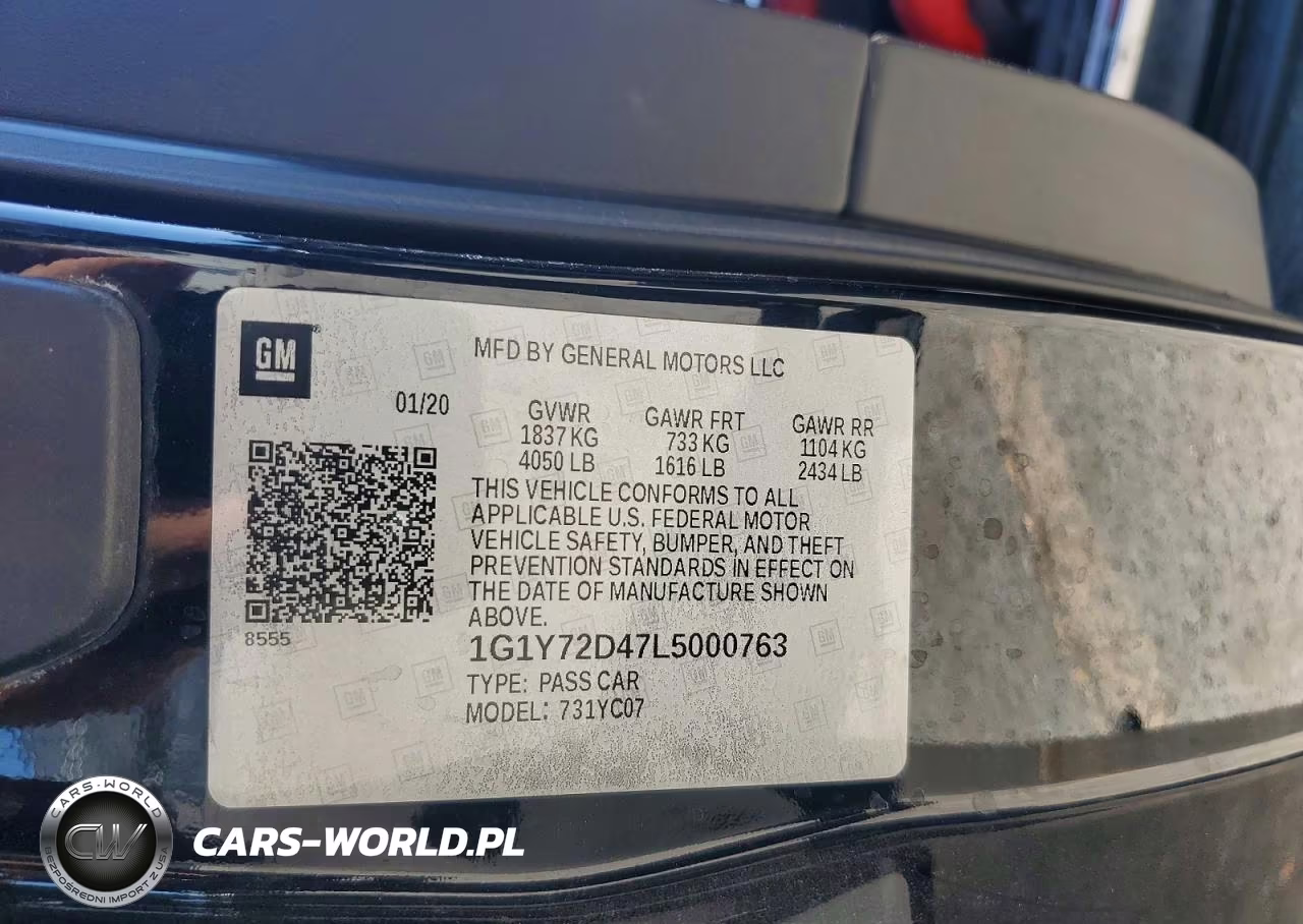 2020 Chevrolet Corvette Stingray 2Lt VIN:1G1Y72D47L5000763 - 13