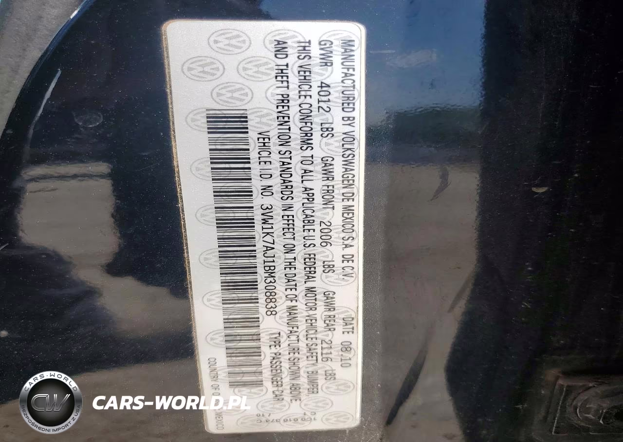 2011 Volkswagen Jetta Base VIN:3VW1K7AJ1BM308838 - 12