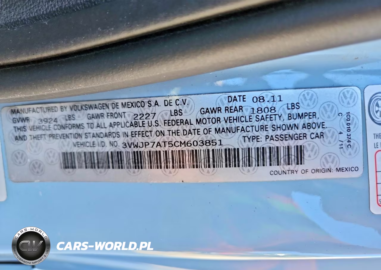 2012 Volkswagen Beetle VIN:3VWJP7AT5CM603851 - 13