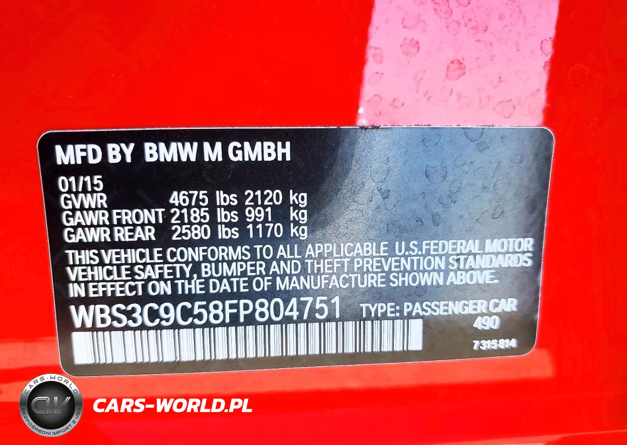 2015 BMW M3 VIN:WBS3C9C58FP804751 - 13
