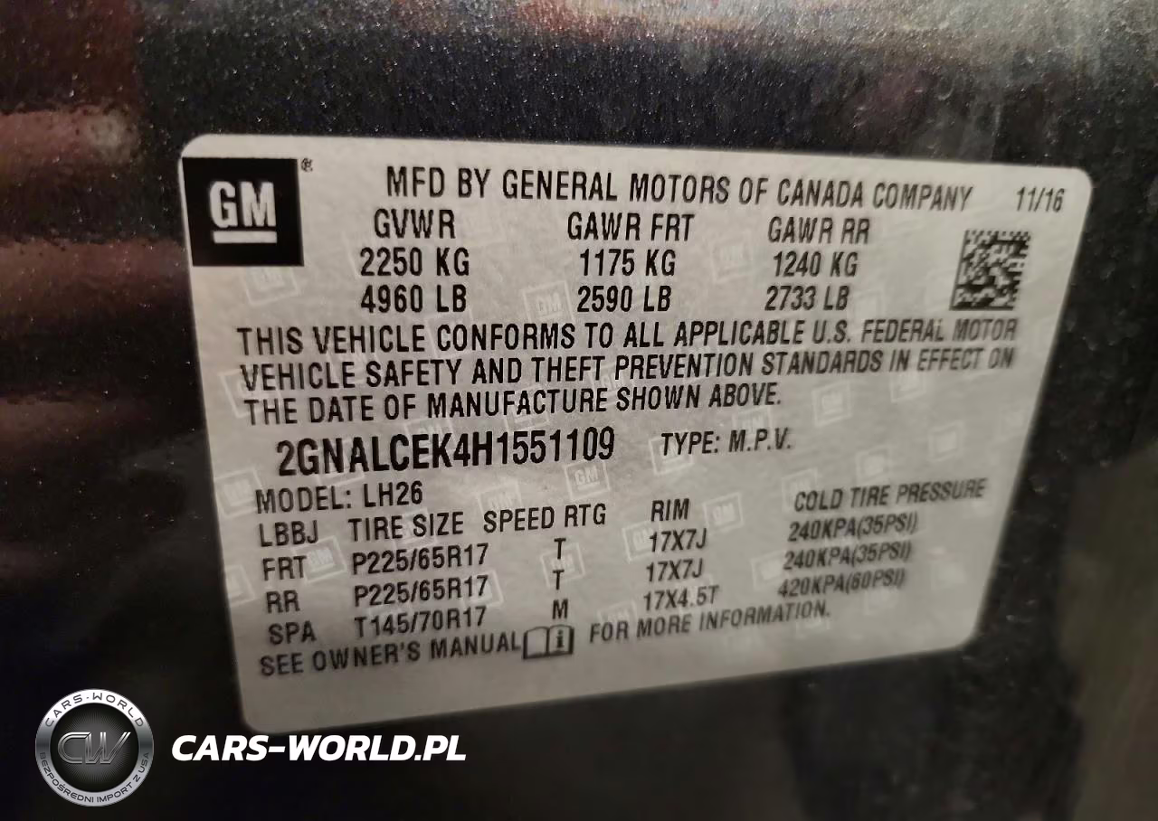 2017 Chevrolet Equinox Lt VIN:2GNALCEK4H1551109 - 13