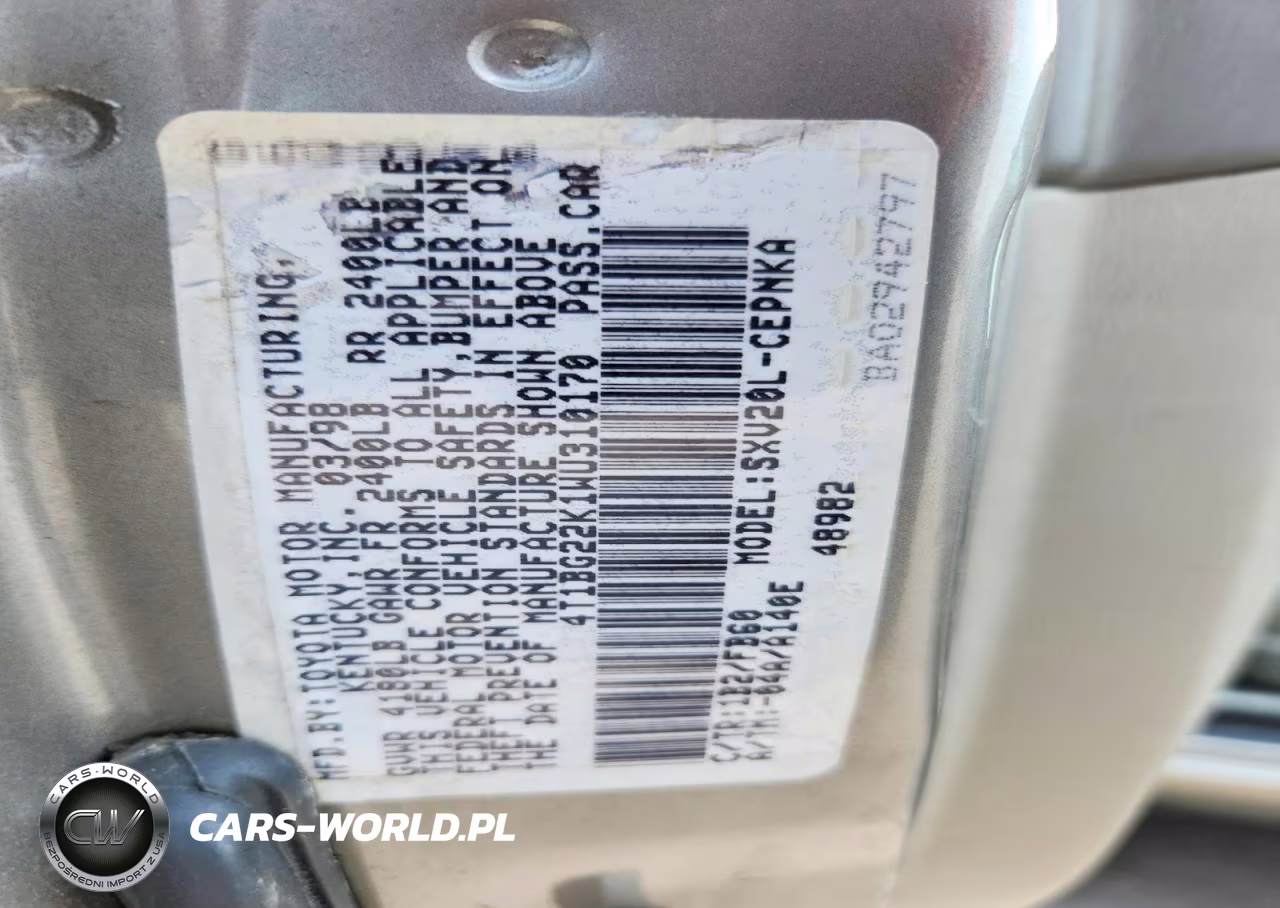 1998 Toyota Camry Le VIN:4T1BG22K1WU310170 - 13