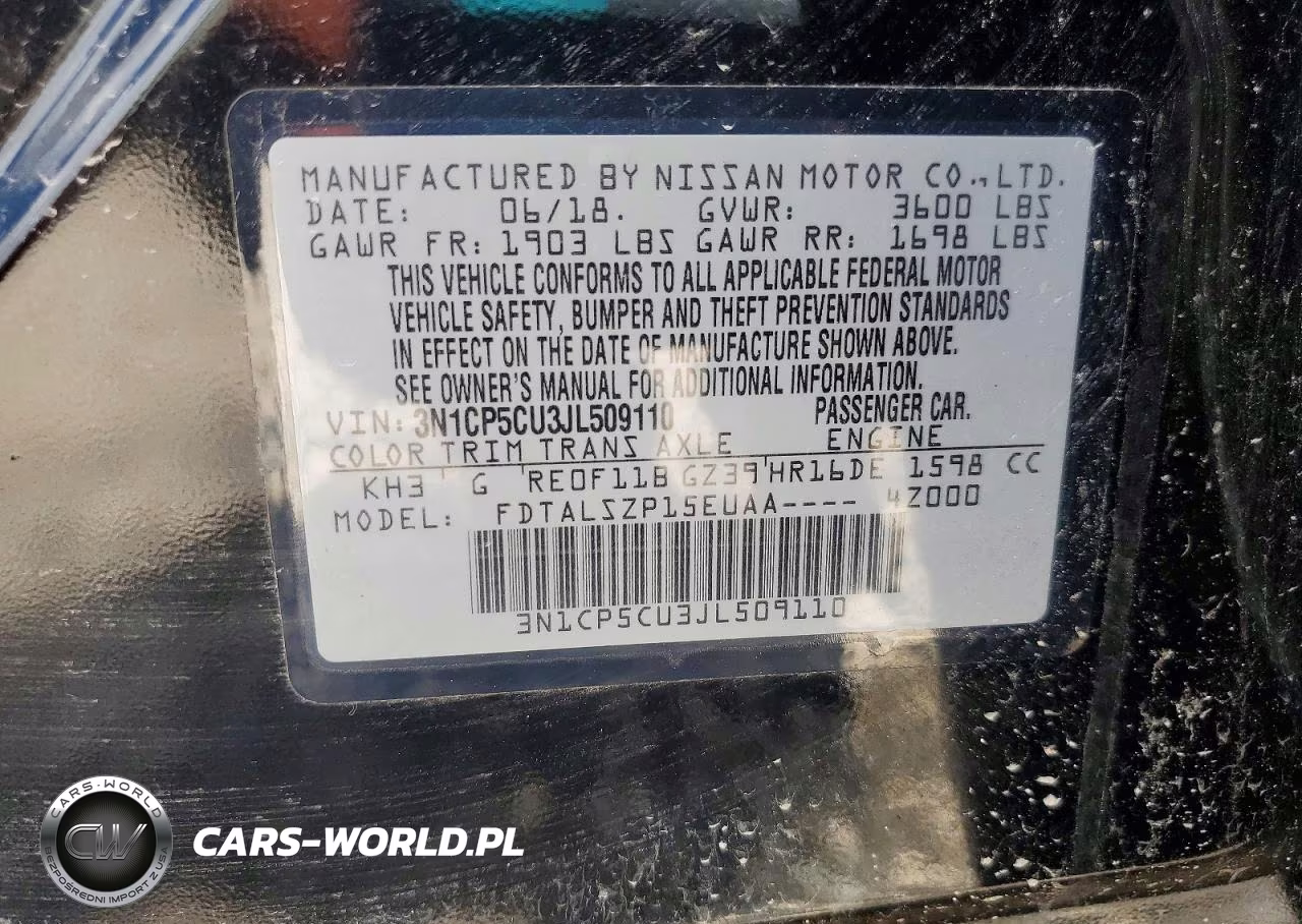 2018 Nissan Kicks Sv VIN:3N1CP5CU3JL509110 - 13