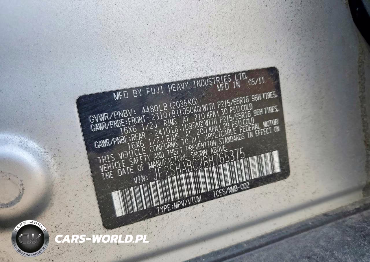 2011 Subaru Forester 2.5X VIN:JF2SHABC2BH765375 - 12