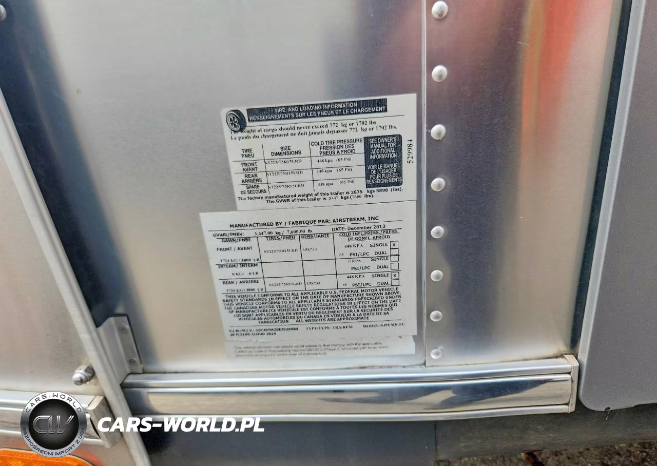 2014 Airstream Flying Cloud VIN:1STJ9YM25EJ529984 - 10