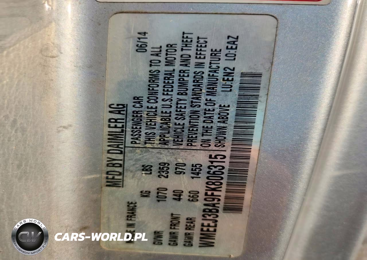 2015 Smart Eq Fortwo VIN:WMEEJ3BA9FK806315 - 12