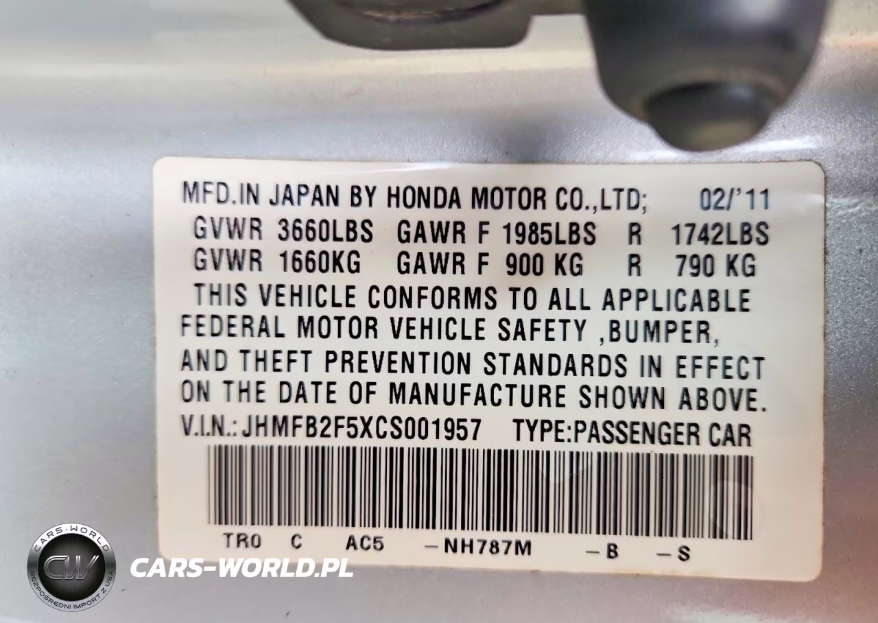 2012 Honda Civic Lx VIN:JHMFB2F5XCS001957 - 12