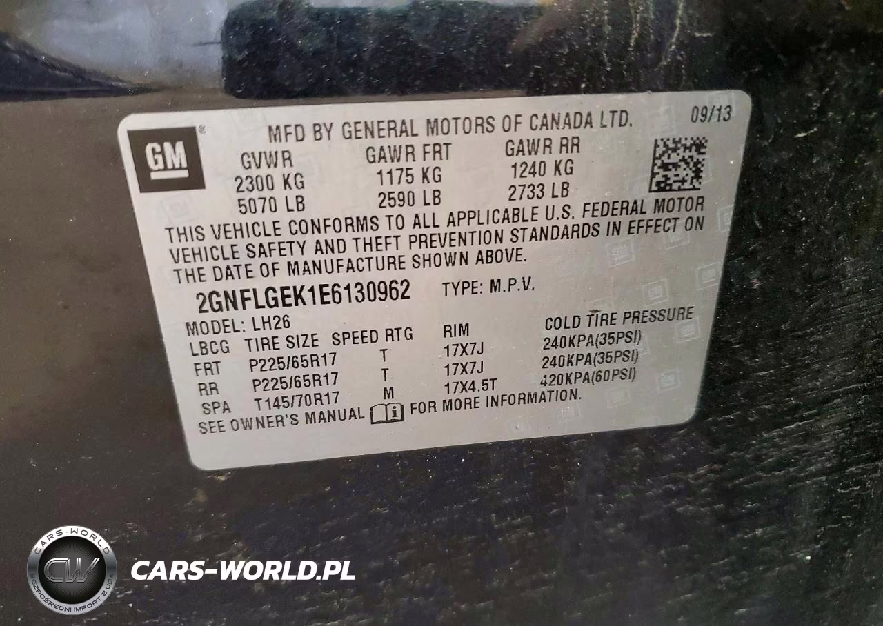2014 Chevrolet Equinox Lt VIN:2GNFLGEK1E6130962 - 13