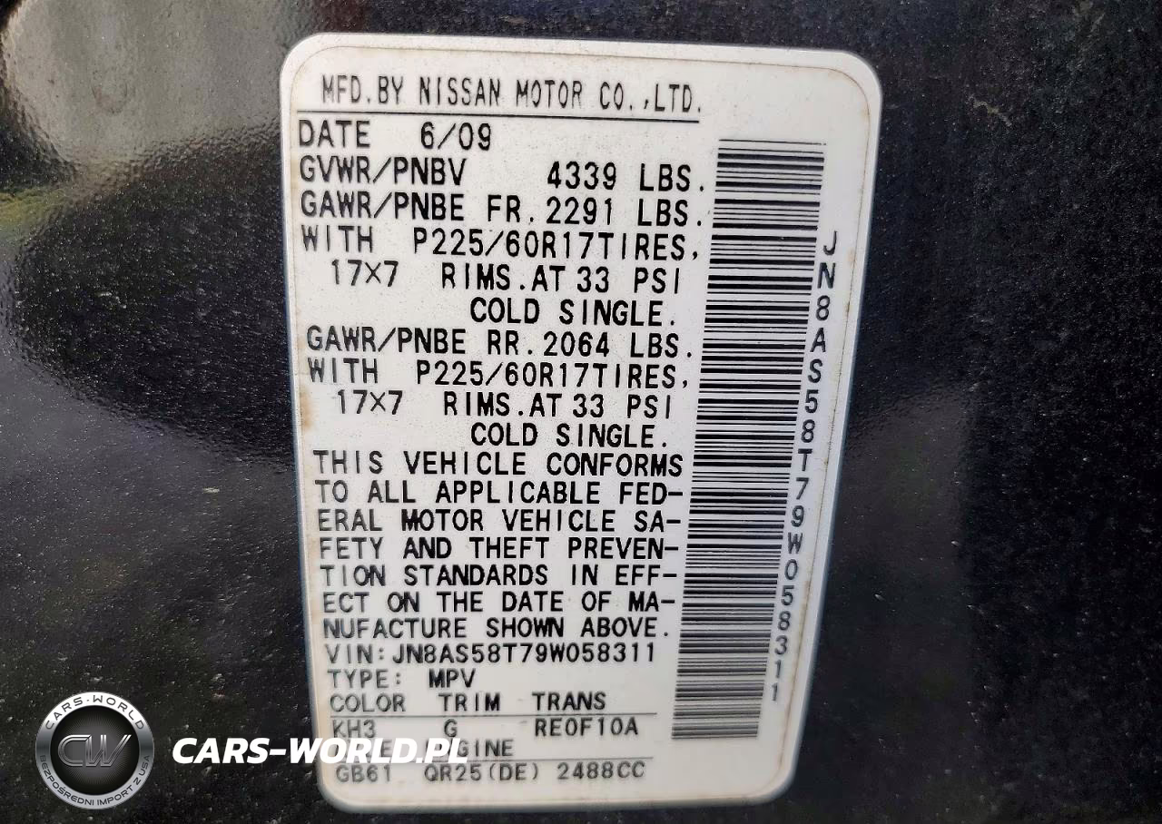 2009 Nissan Rogue S VIN:JN8AS58T79W058311 - 12