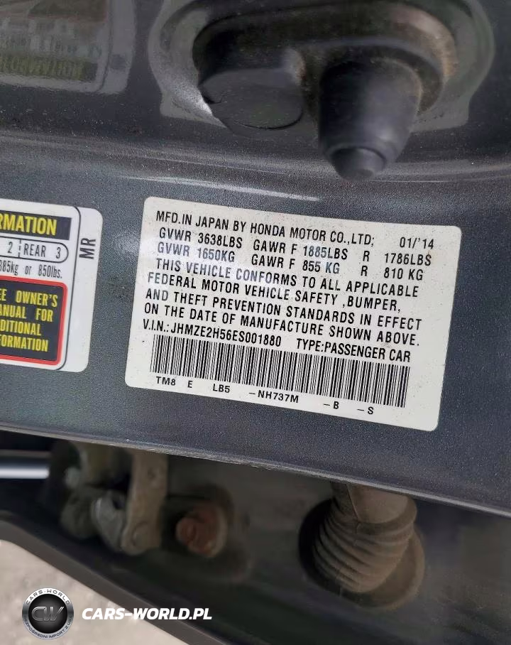 2014 Honda Insight Lx VIN:JHMZE2H56ES001880 - 12